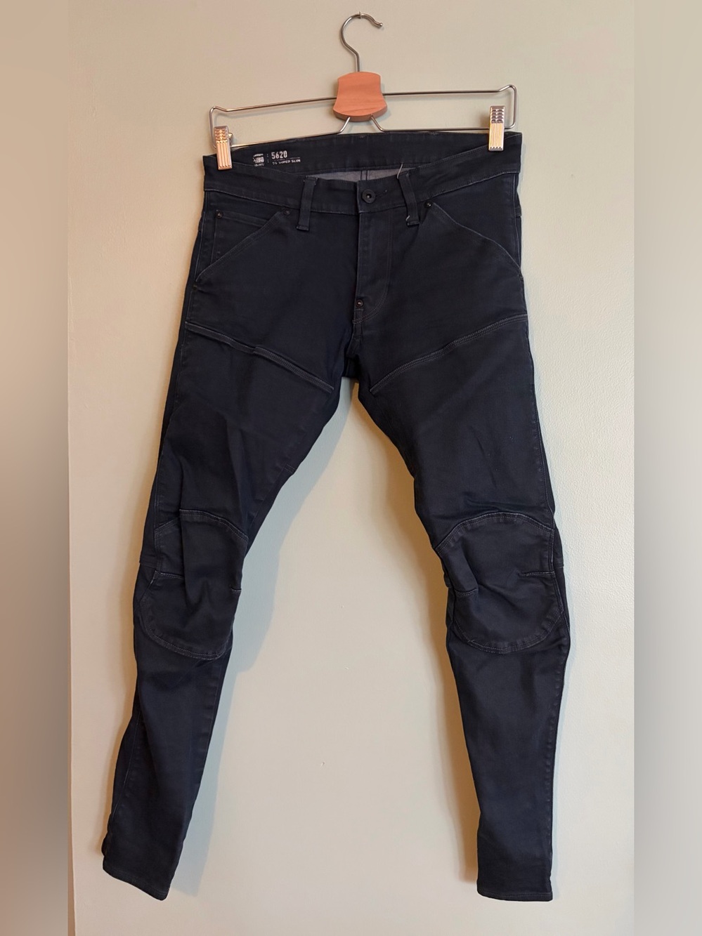 G-Star RAW 5620 Elwood 3D Jeans Womens 30x30 Black Biker Moto Grunge Cyberpunk